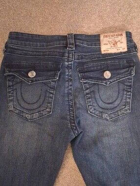 True Religion Women's Jennie Curvy Blue Skinny Jeans Mid Rise. 26